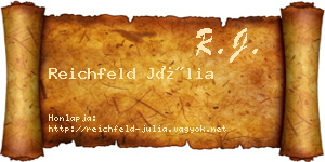 Reichfeld Júlia névjegykártya